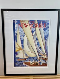 Large Framed Print Of The New Yorker Sailboat Cover - July 9, 1949