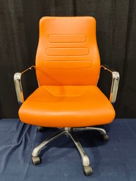 Modway Orange Leather Office Chair With Chrome Accents