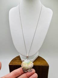 Mother Of Pearl Pendant With Silver Chain
