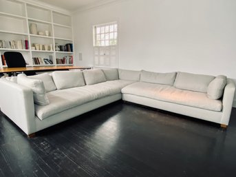 Large Modern Sand Montauk Sofa Sectional - 2 Pieces