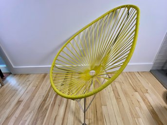 Innit Designs Acapulco Chair, Chrome Frame With Yellow Weave