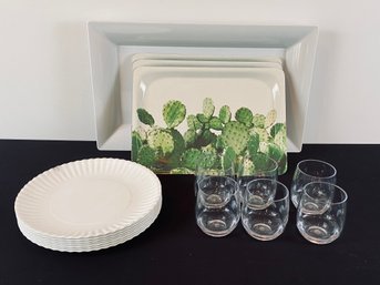 Collection Of Plastic Serving And Cups - 18 Items