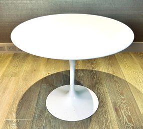 Saarinen Knoll Tulip Table  - White Laminate Over White Cast-aluminum Base - Signed
