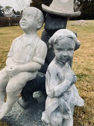 Collection Of Three Statuary  Concrete And Metal