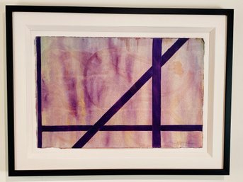 Signed, Framed Abstract Mark Zimmerman Water Color On Canvas - Untitled