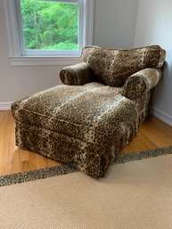 Cheetah-Print Chaise Lounge With Removable Seat & Back Cushions