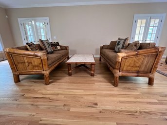 Living Room Set - Pair Of Alexandria Classic Furniture Couches & Matching Coffee Table