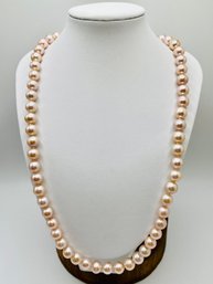 Pink Pearl Necklace - 22 Inch