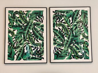 Pair Of Unsigned Framed Leaf Prints