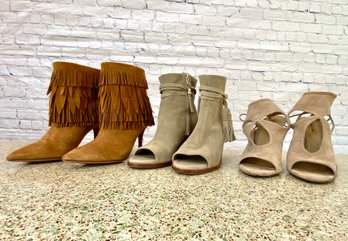 Collection Of Designer Suede Booties - Size 36