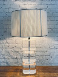Heavy Lucite Table Lamp - Modern - Signed