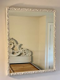 Painted White Carved Hanging Mirror