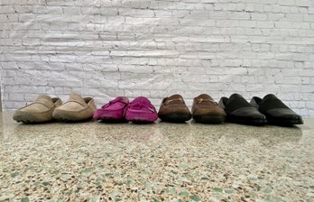 4 Pairs Of Designer Driving Mocs And Loafers  - Size 35.5 And 36