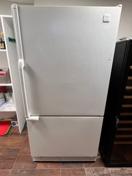 White Whirlpool Refrigerator - Model EBZ1DK - Freezer On Bottom