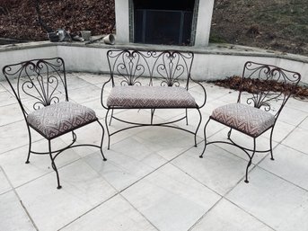 Set Of Three Cafe Style Antique Outdoor Seats