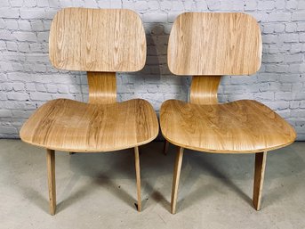 Pair Of Molded Wooden Chairs