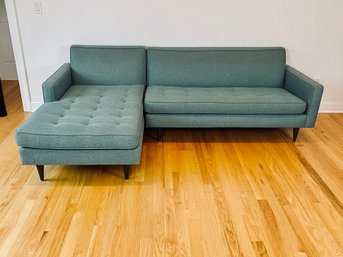 Room And Board Teal 2 Piece Sectional