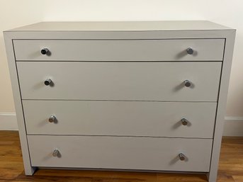 Taupe Four Drawer Dresser With Chrome Pulls (1 Of 2)