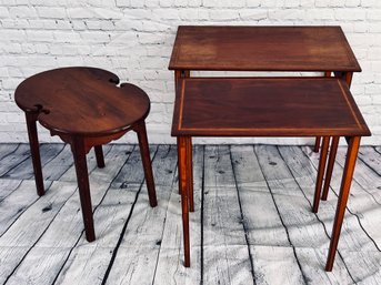 Pair Of Wood Nesting Side Tables