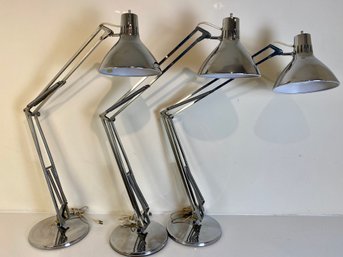 3 Silver Desk Lamps