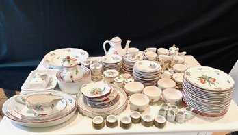 Extra Large Assemblage Of Floral Print King Luneville French China