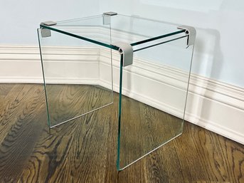 Small Modern IKEA Glass And Metal Side Table
