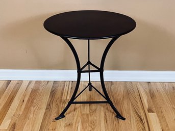 Metal Bistro Table With Curved Leg Detail