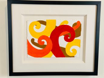Signed, Framed Abstract Mark Zimmerman Acrylic On Paper 'petit Follies'