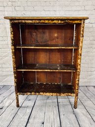 Bamboo Leopard Spot Bookcase With Three Shelves And A Glass Top