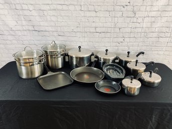 12 Pieces Of Farberware & T-Fal Cookware