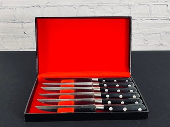 Set Of Six Serrated Hoffritz Steak Knives