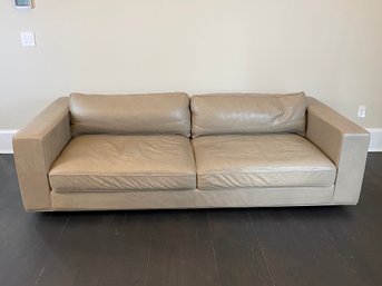 Grey Leather Restoration Hardware Sofa - 1 Of 2