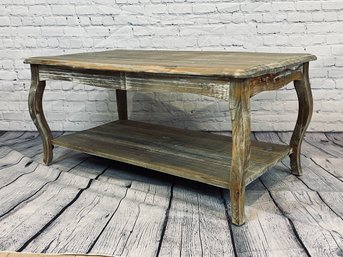 Wooden Coffee Table With Bottom Storage Shelf