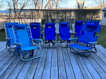 Collection Of 7 Rio Gear Beach Chairs
