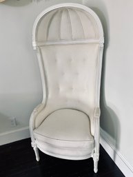 Cream Upholstered Arm Chair With Domed Top