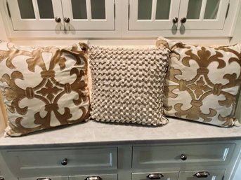 Collection Of Throw Pillows - Lili Alessandra - Cream And Tan