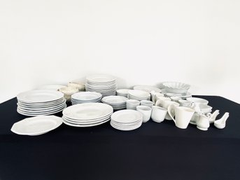 Extra Large Collection Of White Dinnerware - Wedgewood & Other Ironstone