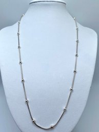 Sterling Silver Snake With Bead 18' Chain