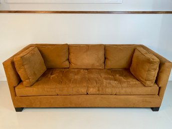 Bob Williams Mitchell Gold William Ultra Suede Rust Couch - From The Man Cave