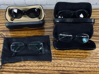 Collection Of Three Pairs Of Chanel Prescription Eyeglasses And One Pair Of Oliver Peoples