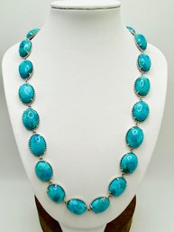 18' Oval Kingman Turquoise Necklace