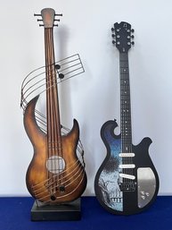Pair Of Unique Metal Guitar Art
