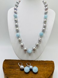 17' Necklace And Matching Dangle Earring Set
