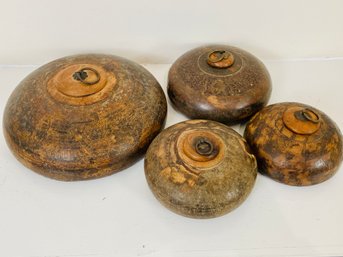 4 Wooden Antique Sourdough Shaped Jars