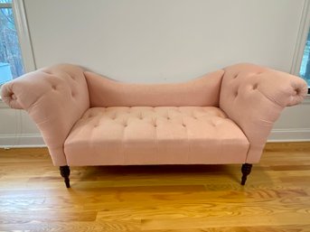 Skyline Furniture Victorian Style Settee Light Pink With Button Tufted Upholstery