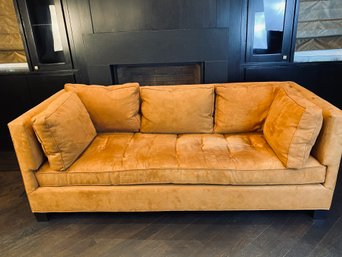 Williams-Sonoma Rust Color Ultra Suede Couch