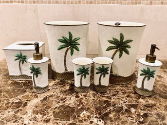 Tommy Bahama Bathroom Set - Palm Tree Motif