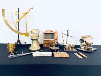 Large Assemblage Of Antique Copper & Brass Measuring Devices