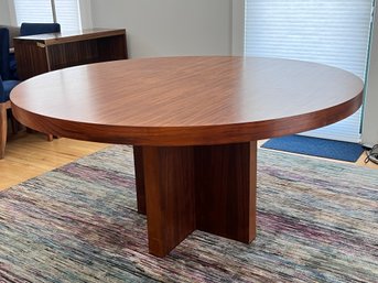 Custom Round Walnut Modern Dining Table