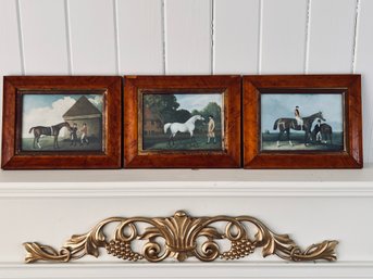 Collection Of Three Unsigned Equine-Themed Framed Prints